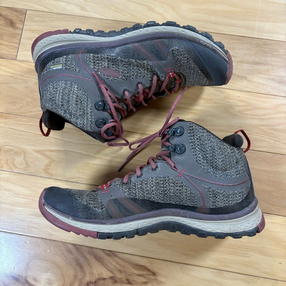 Keen Terradora Mid Boots Womens Sz 7.5 Brown Waterproof Hiking Shoes Very good - Picture 2 of 9